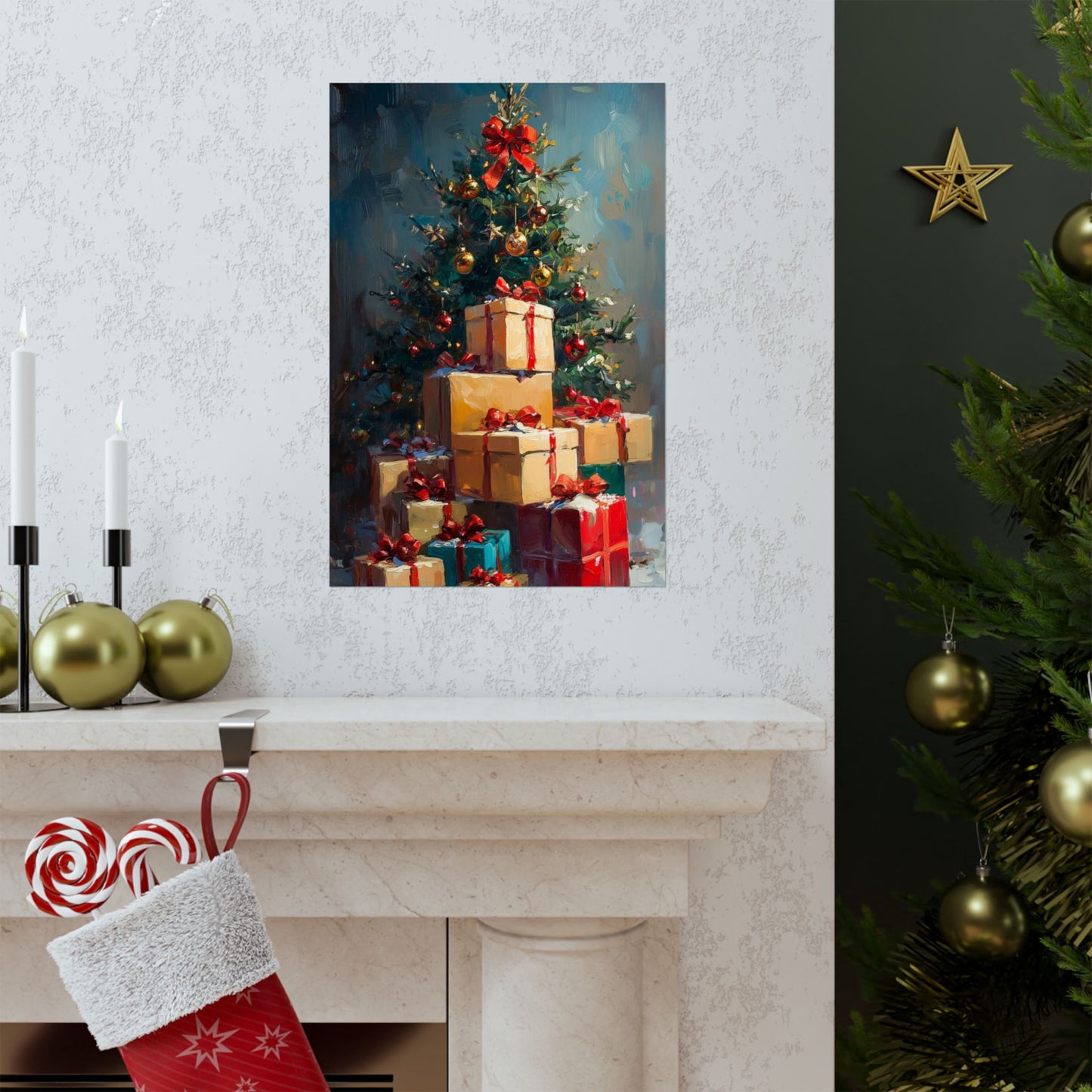 “Wrapped in Christmas” - Matte Canvas Poster