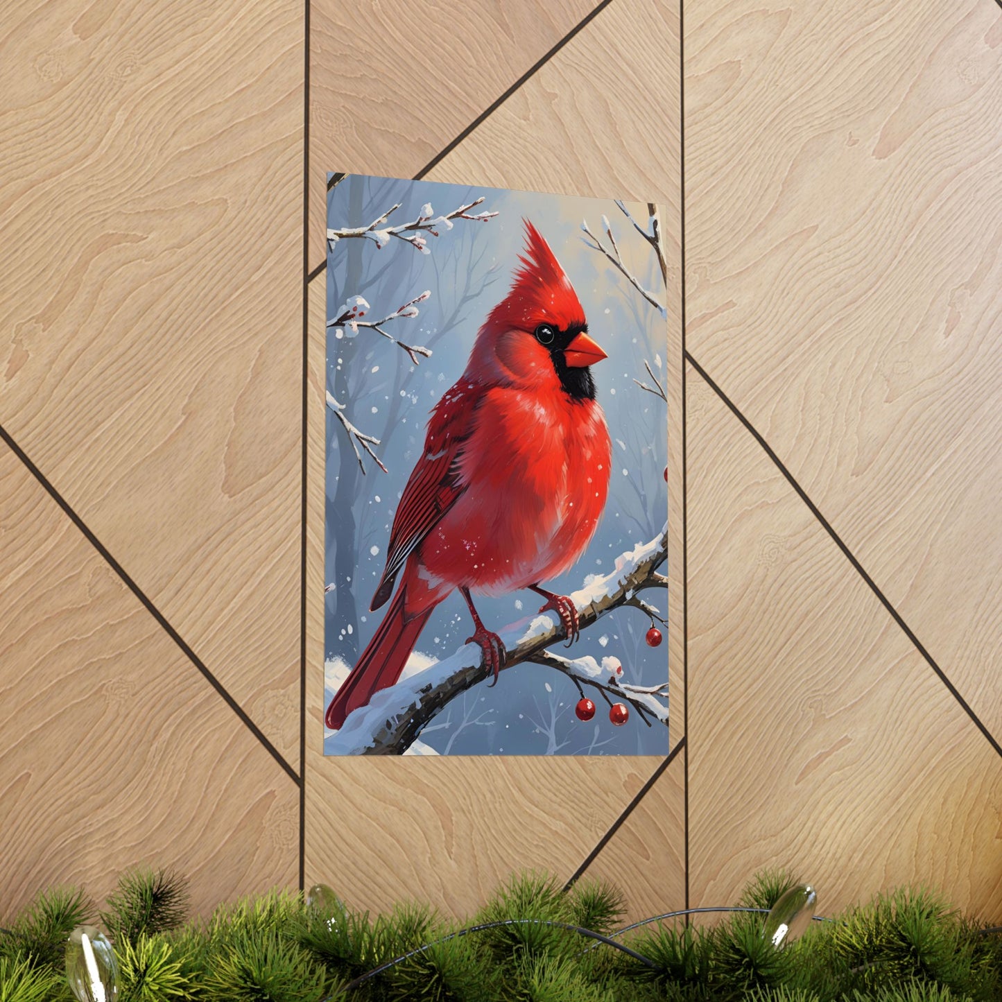 “Cardinal of Christmas” - Matte Canvas Poster