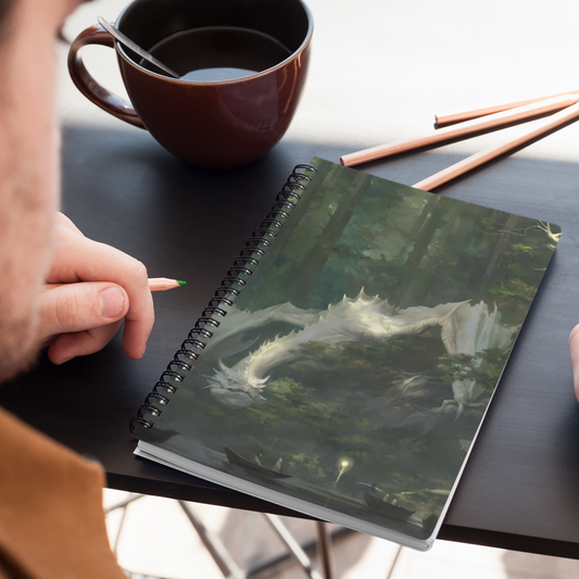 Wings of Winter light Dragon Spiral Notebook