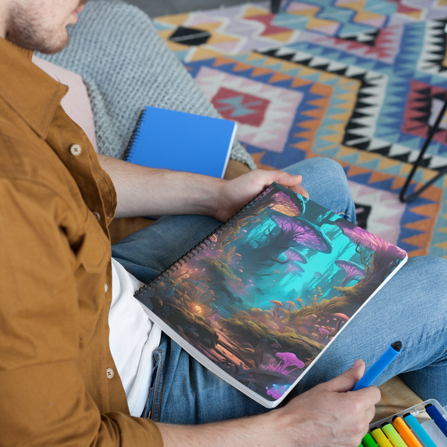 The Glow of Imagination Mushroom Spiral Notebook