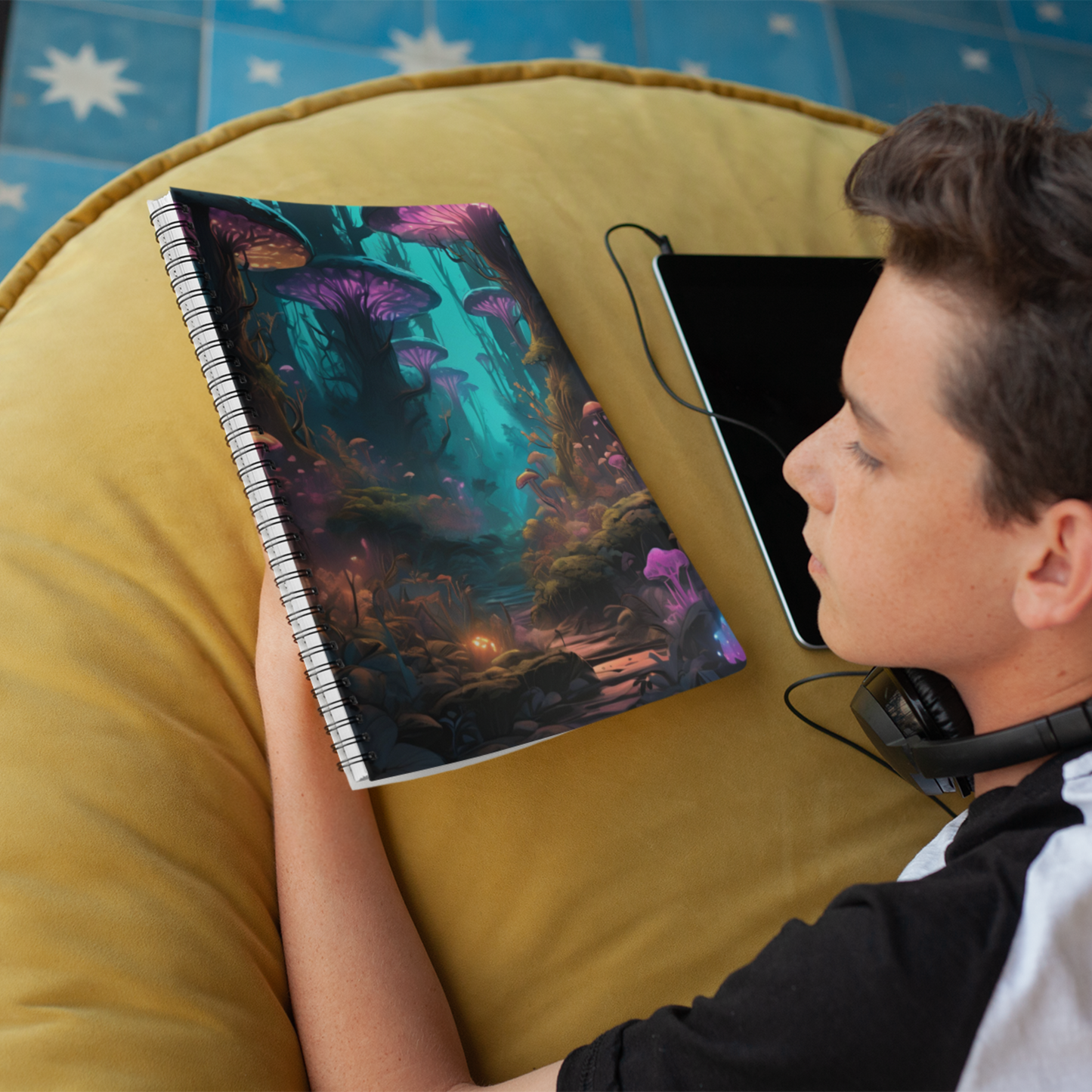 The Glow of Imagination Mushroom Spiral Notebook