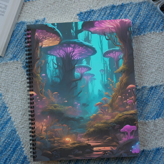 The Glow of Imagination Mushroom Spiral Notebook