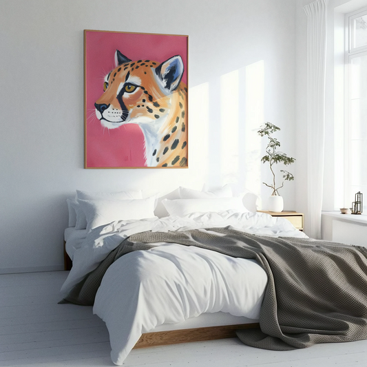 Stay Wild Pink Leopard Satin Poster