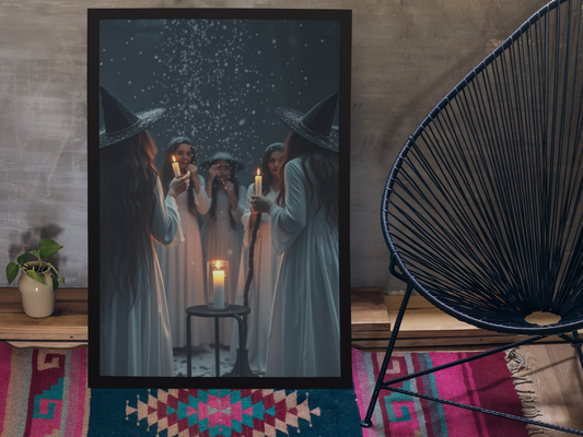 Whispers in the Snow: The Coven's Vigil Satin poster