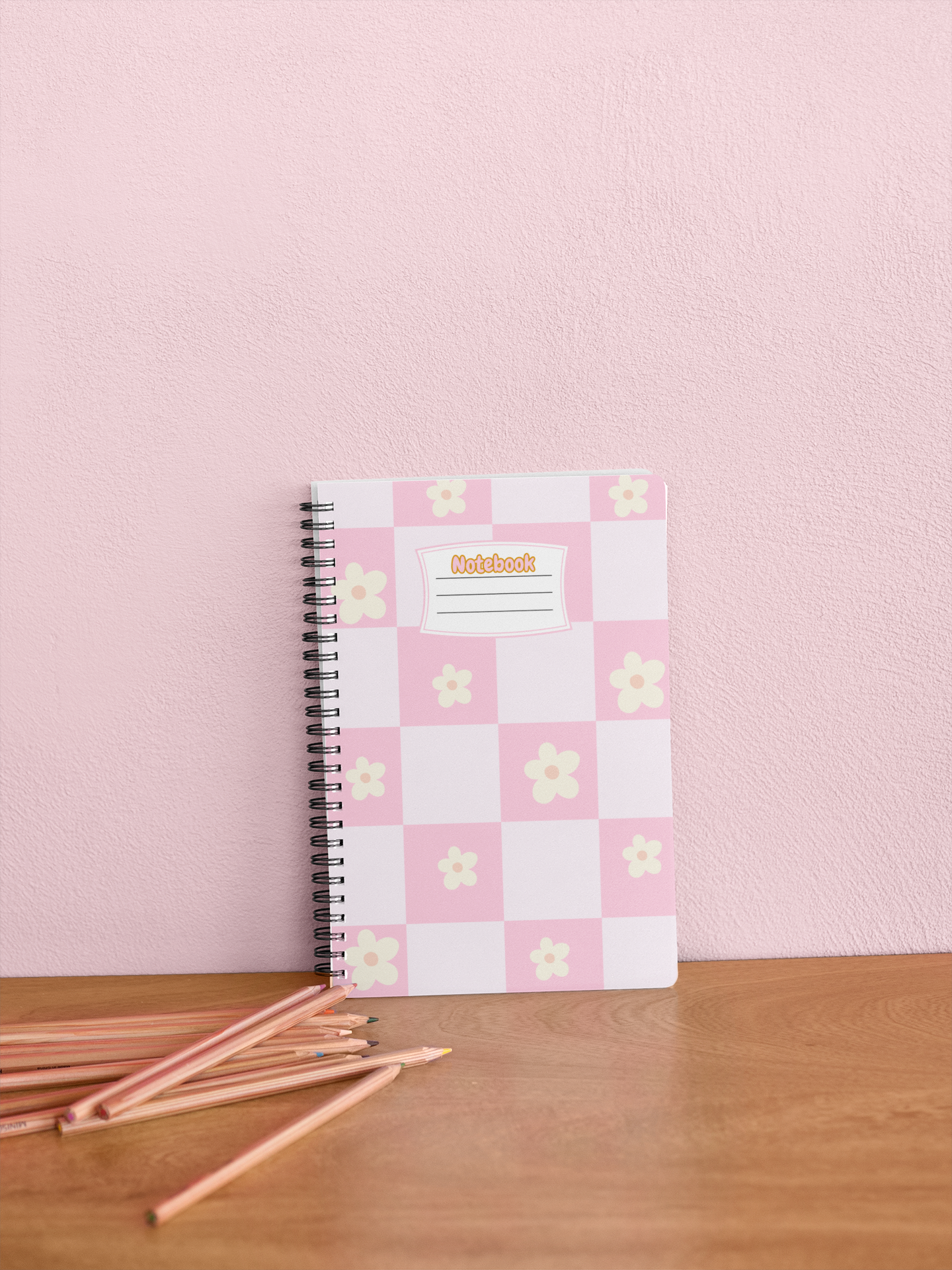 Daisy Daydreams - Checkered Spiral Notebook