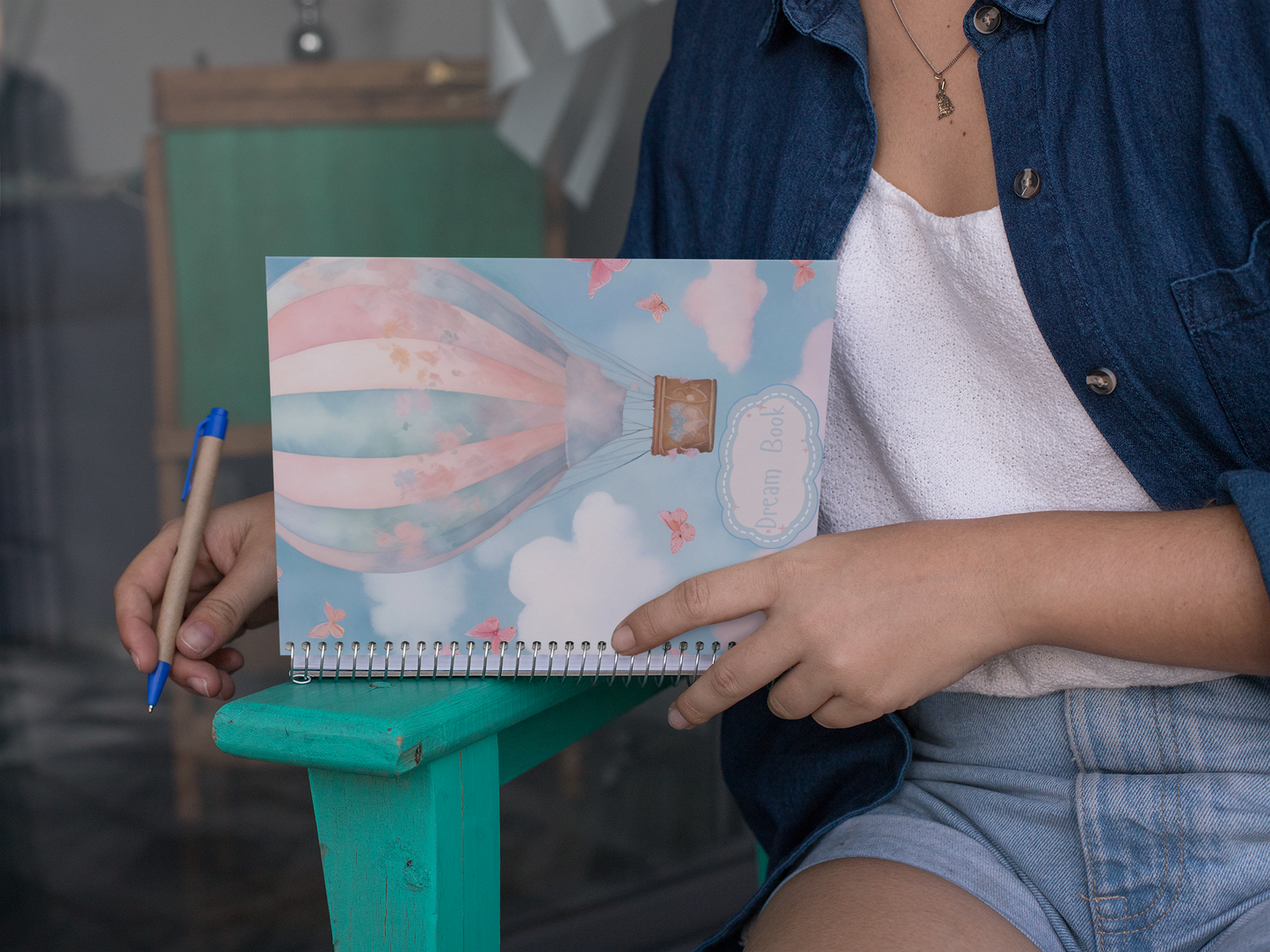 “Above the Clouds” - Dreamy Hot Air Balloon Spiral Notebook