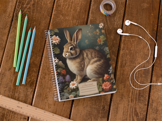 “Berries & Bunny Tales” - Rabbit Spiral Notebook