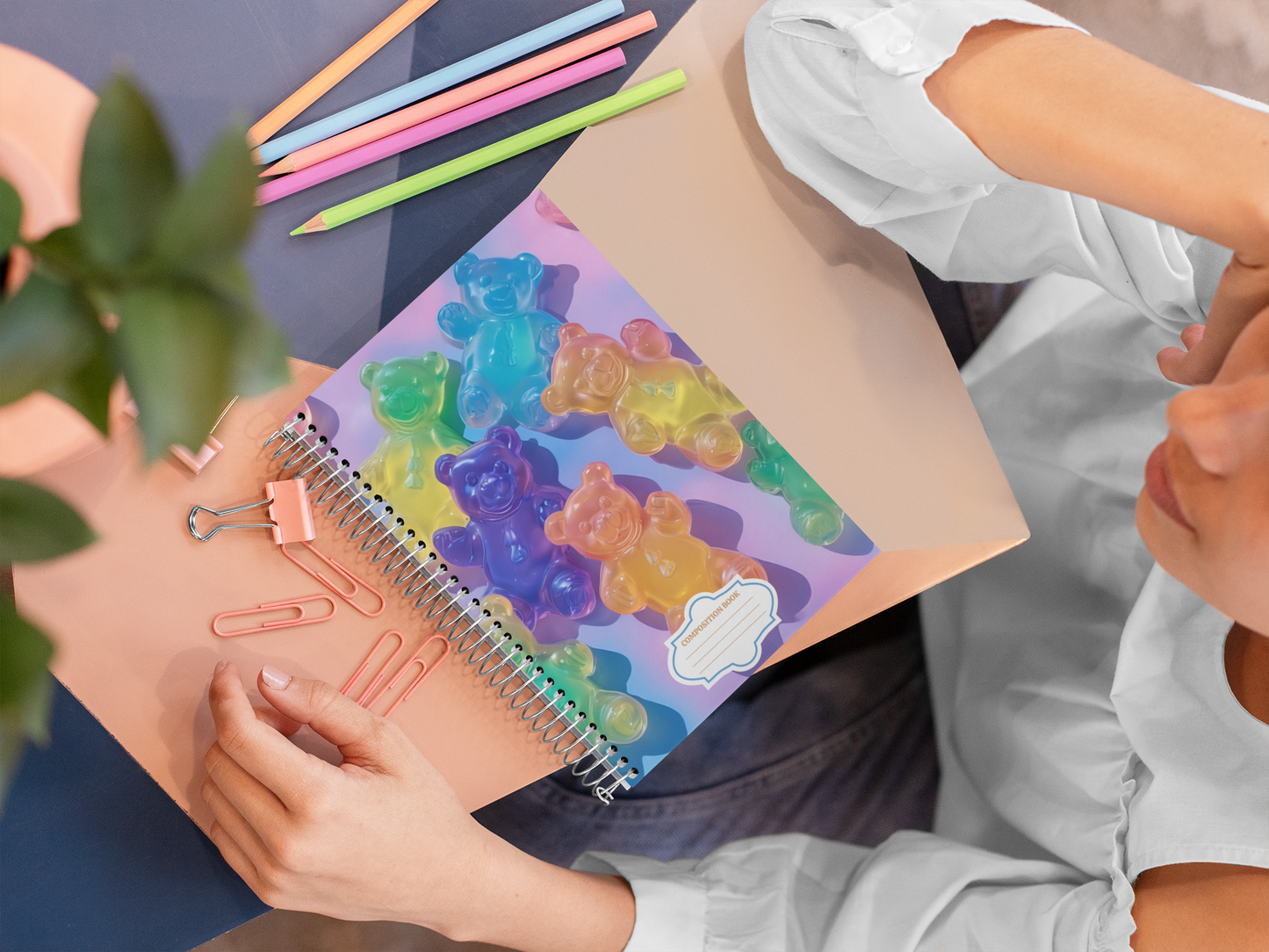 “Sweet Scribbles” — Gummy Bear Spiral Notebook