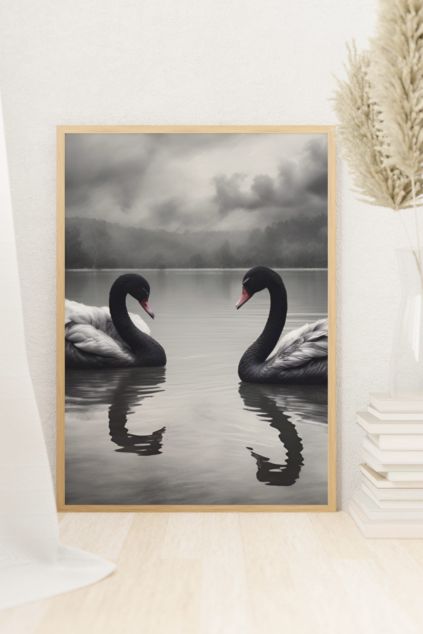 "The Lake Remembers" - Swan Satin Poster