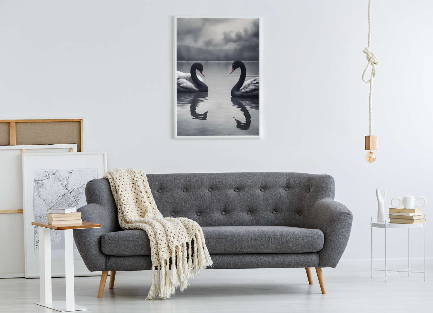 "The Lake Remembers" - Swan Satin Poster