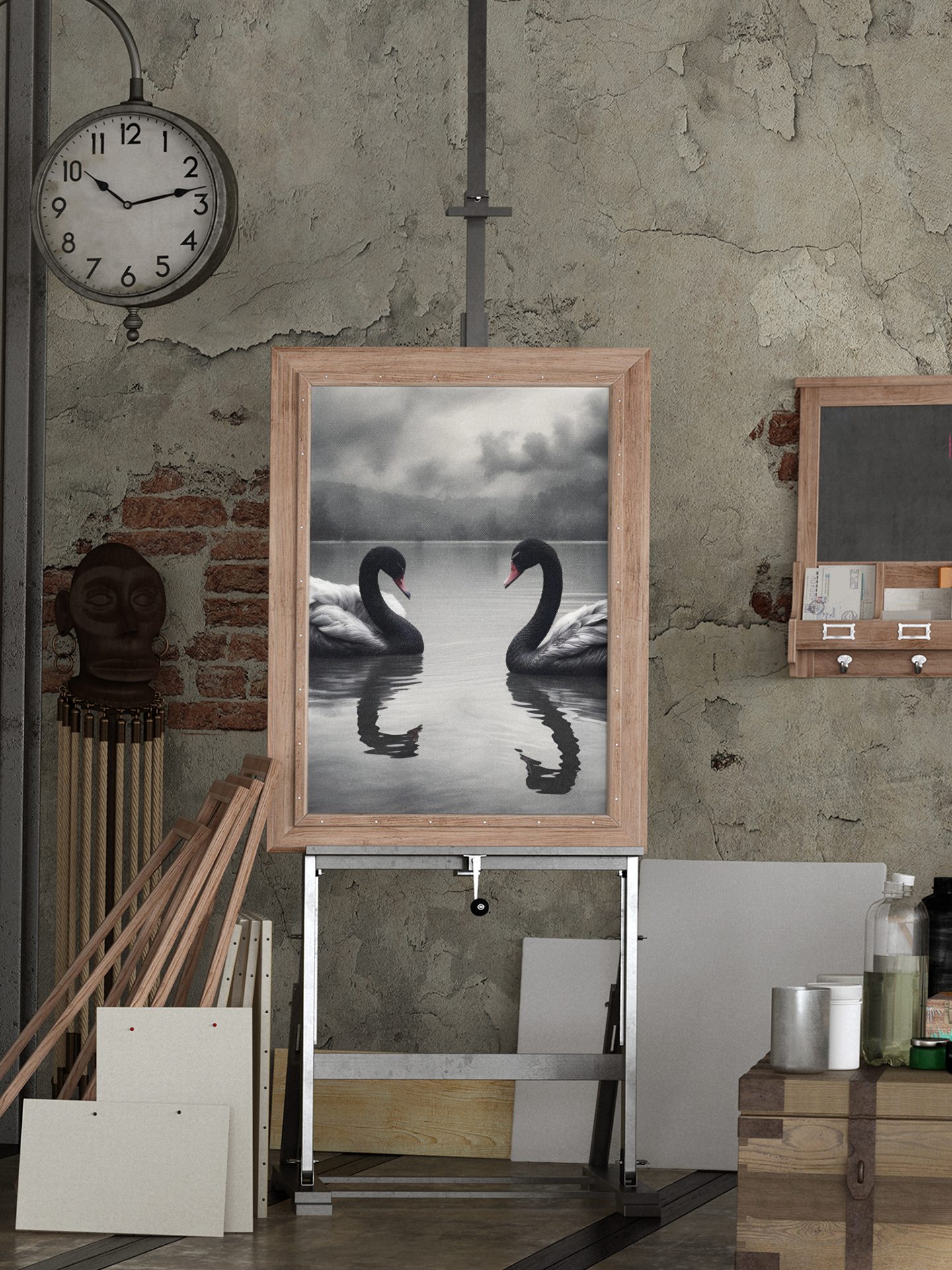"The Lake Remembers" - Swan Satin Poster