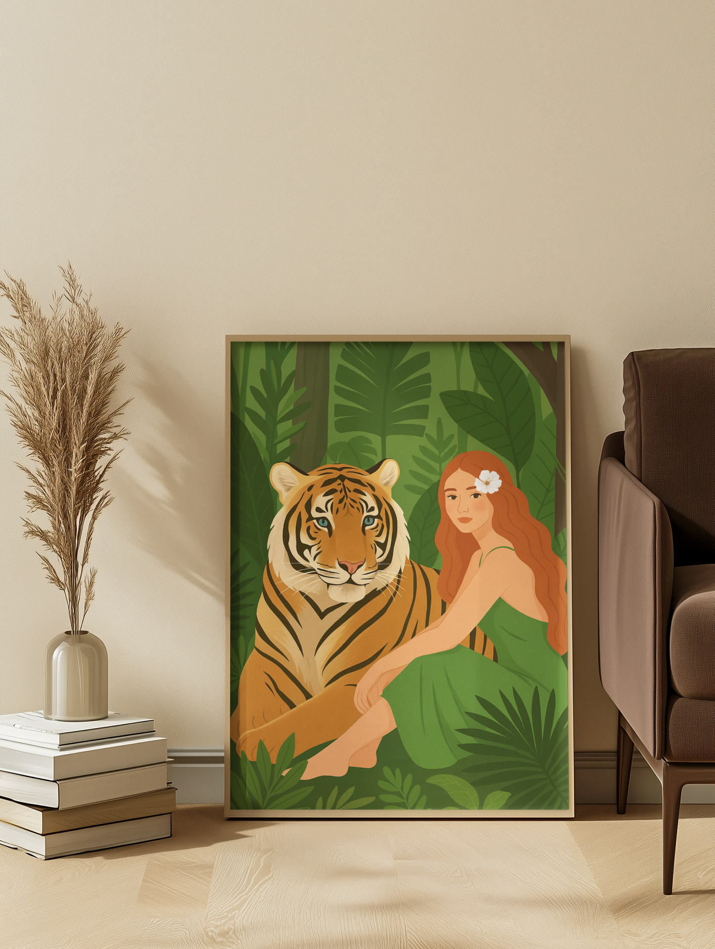 “Taming the Jungle’s Heart” - Tiger Satin Poster
