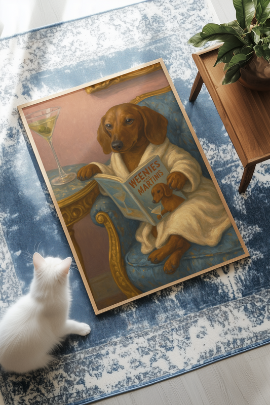 Weenies & Martinis - Dachshund Satin Poster
