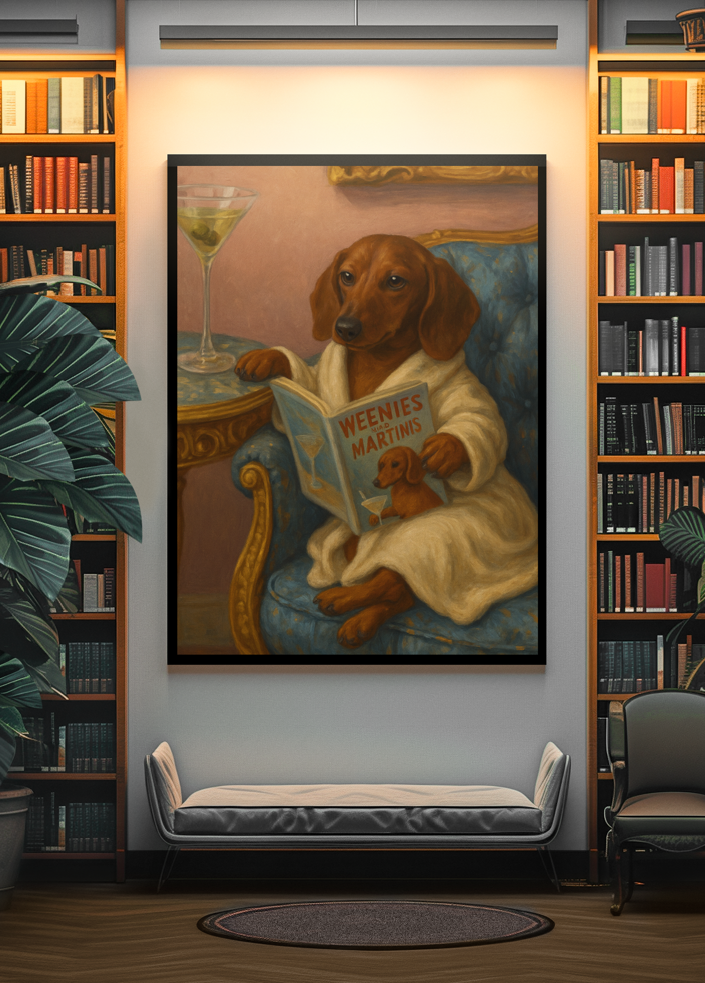 Weenies & Martinis - Dachshund Satin Poster