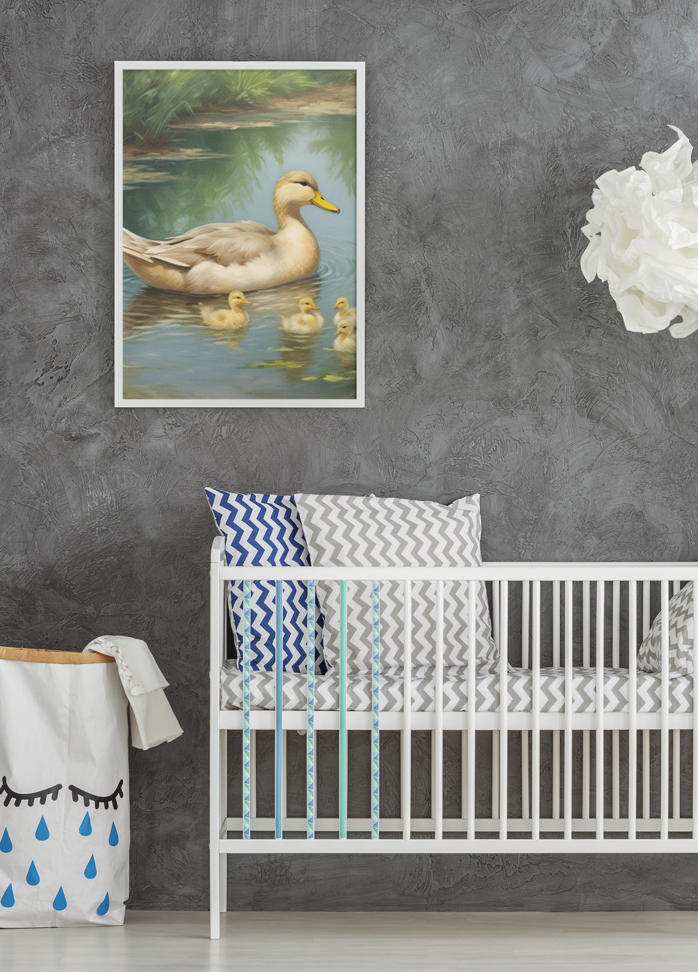 "Little Loves Afloat" - Duck Satin Poster