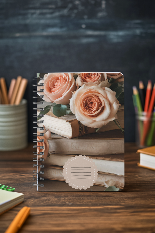 "Petals & Pages" - Spiral Notebook