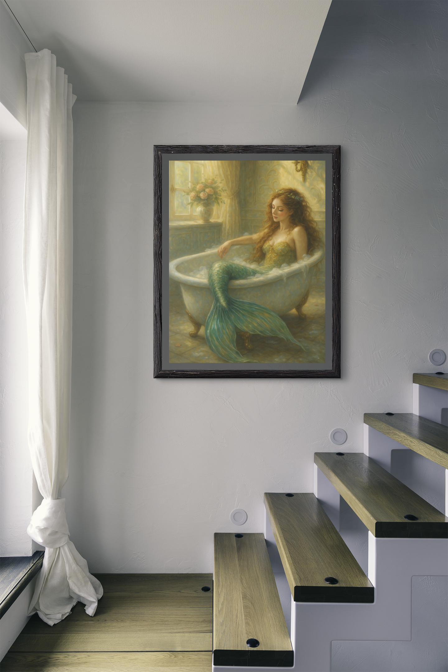 "The Mermaid's Morning" - Mermaid Satin Poster