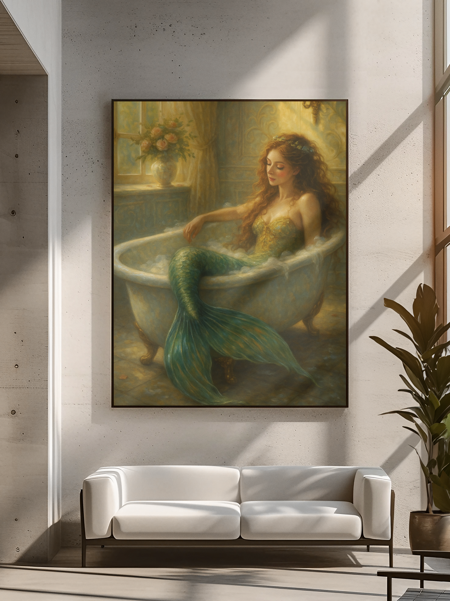 "The Mermaid's Morning" - Mermaid Satin Poster