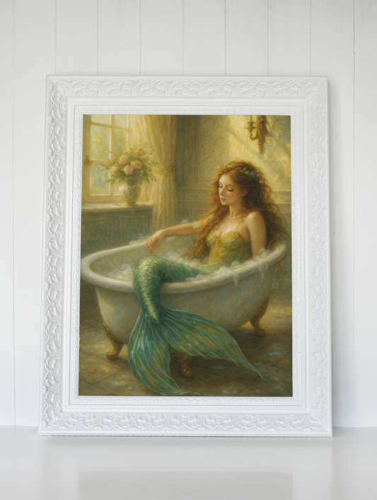 "The Mermaid's Morning" -  Mermaid Satin Poster