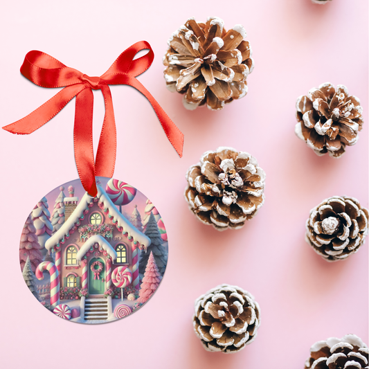 Gingerbread Sugarplum Cottage - Acrylic Ornament