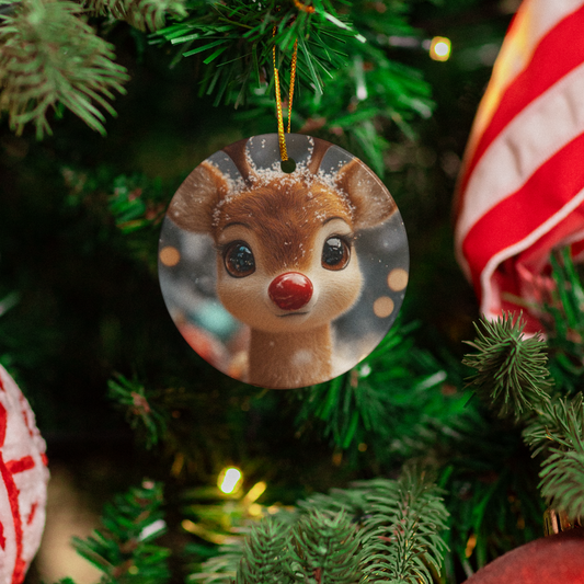 “Nose So Bright” - Reindeer Acrylic Ornament