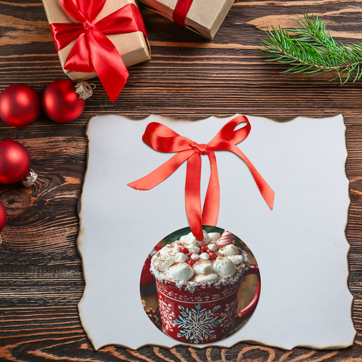“Cup of Cheer” - Hot Cocoa Acrylic Ornament