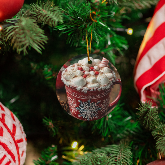 “Cup of Cheer” - Hot Cocoa Acrylic Ornament