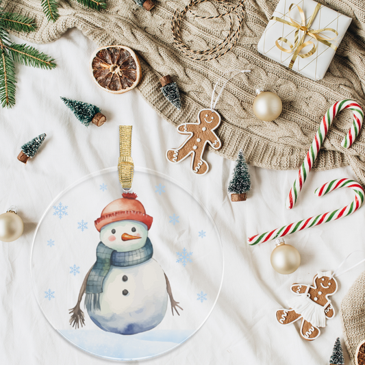 "Frosty-fabulous!" - Snowman Clear Acrylic Ornament