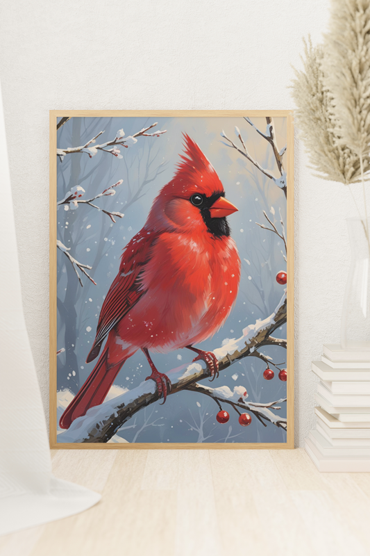 “Cardinal of Christmas” - Matte Canvas Poster