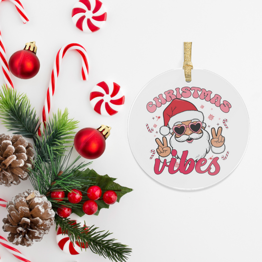 “Groovy Claus” - Santa Clear Acrylic Ornament