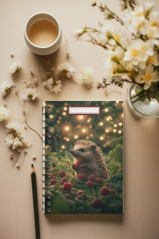 “Berry Sweet Explorer” - Hedgehog Spiral Notebook