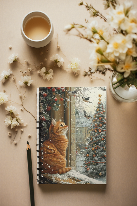 “Winter Whiskers” - Cat Spiral Notebook