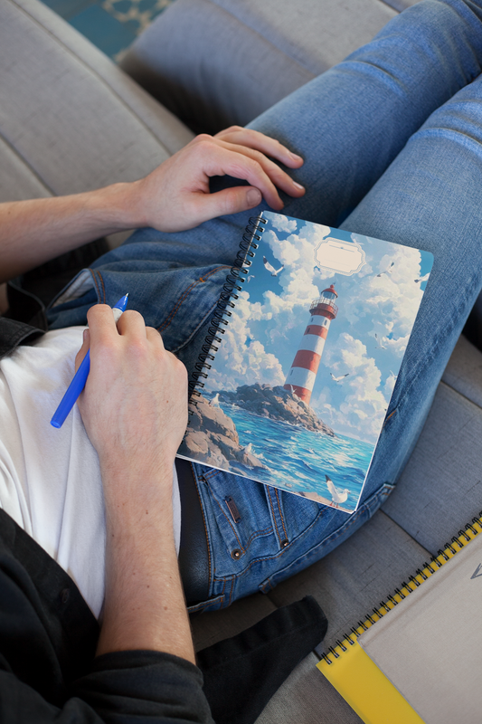 "Coastal Lighthouse" - Spiral Notebook