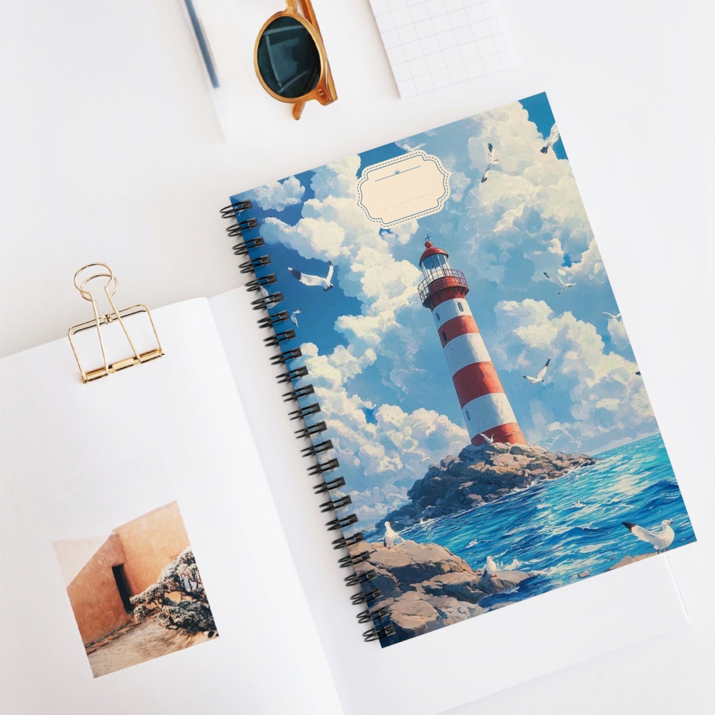 "Coastal Lighthouse" - Spiral Notebook