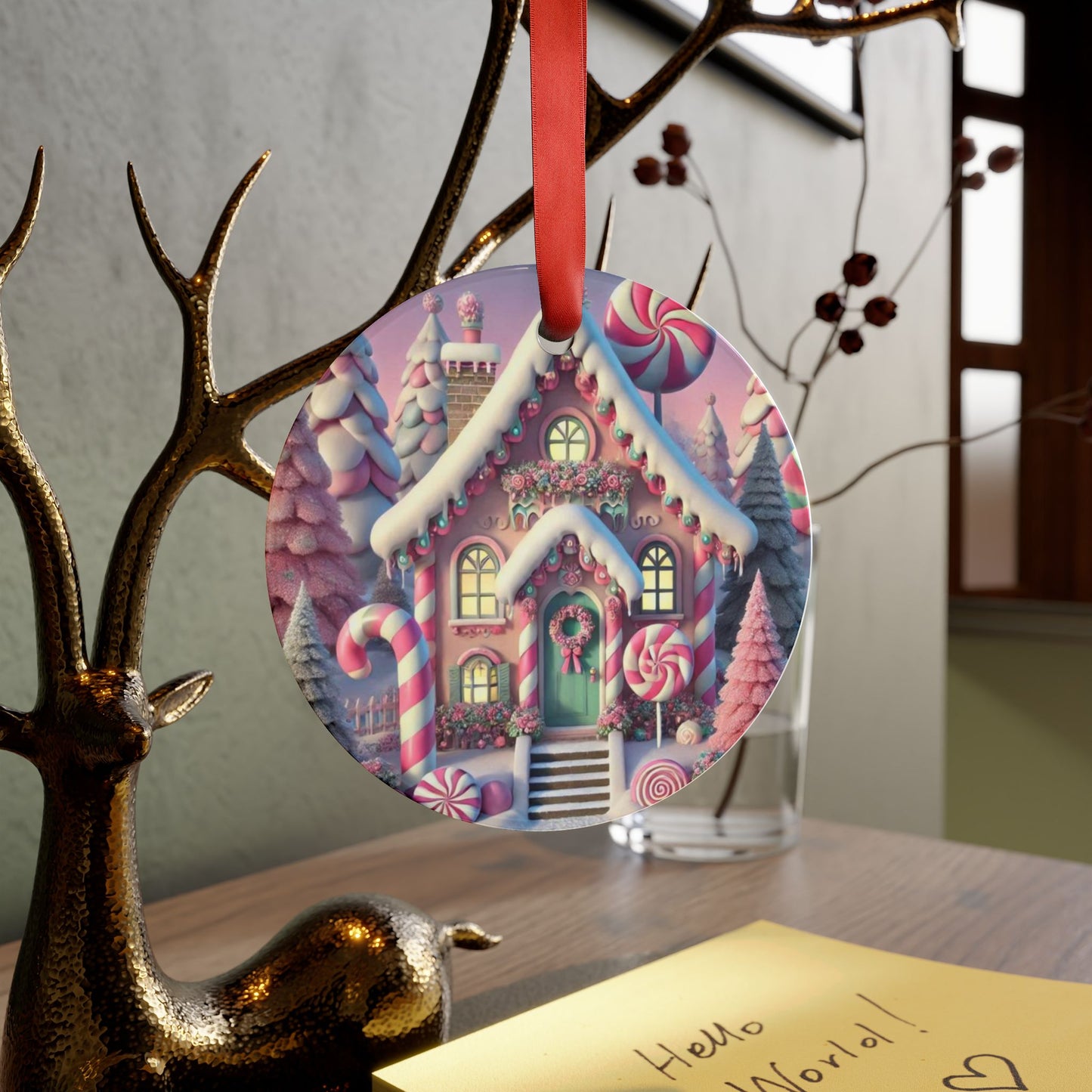 Gingerbread Sugarplum Cottage - Acrylic Ornament
