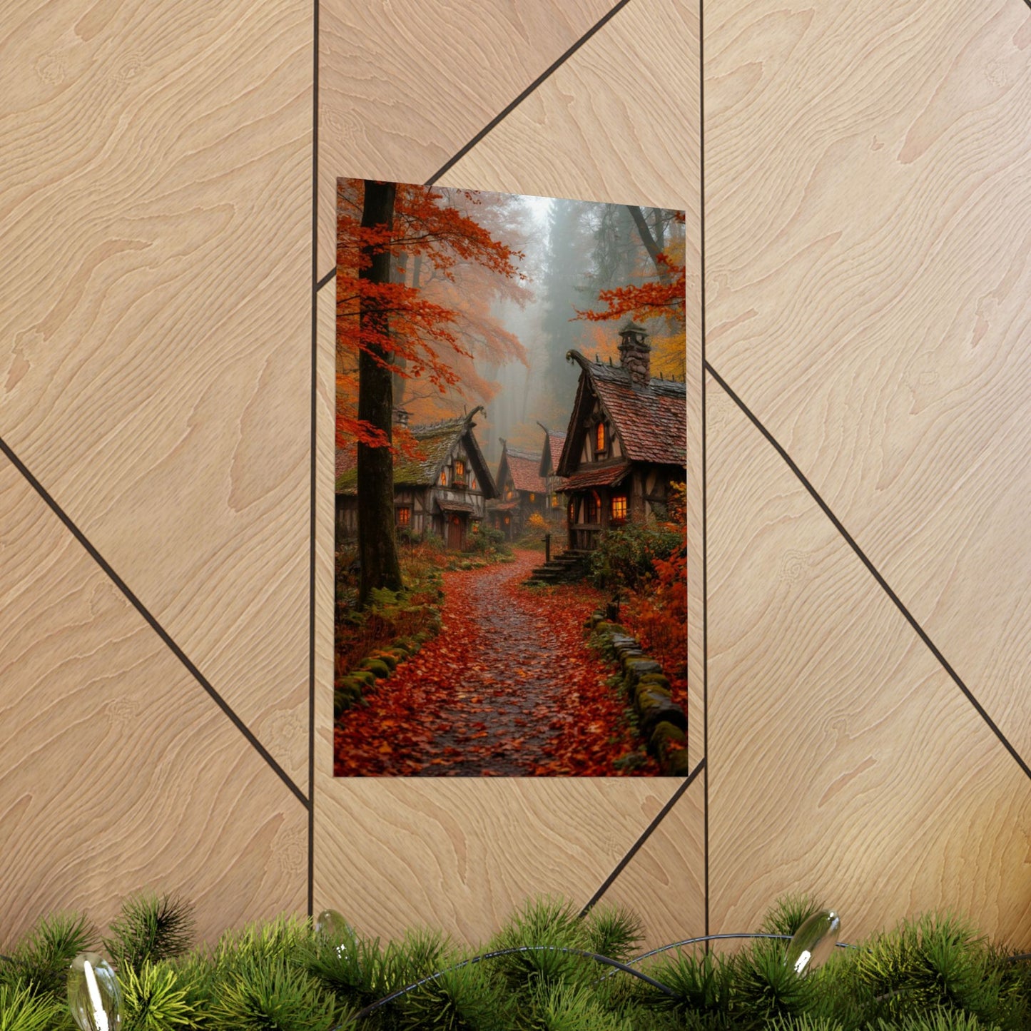 “Village of Golden Leaves” - Matte Canvas Poster