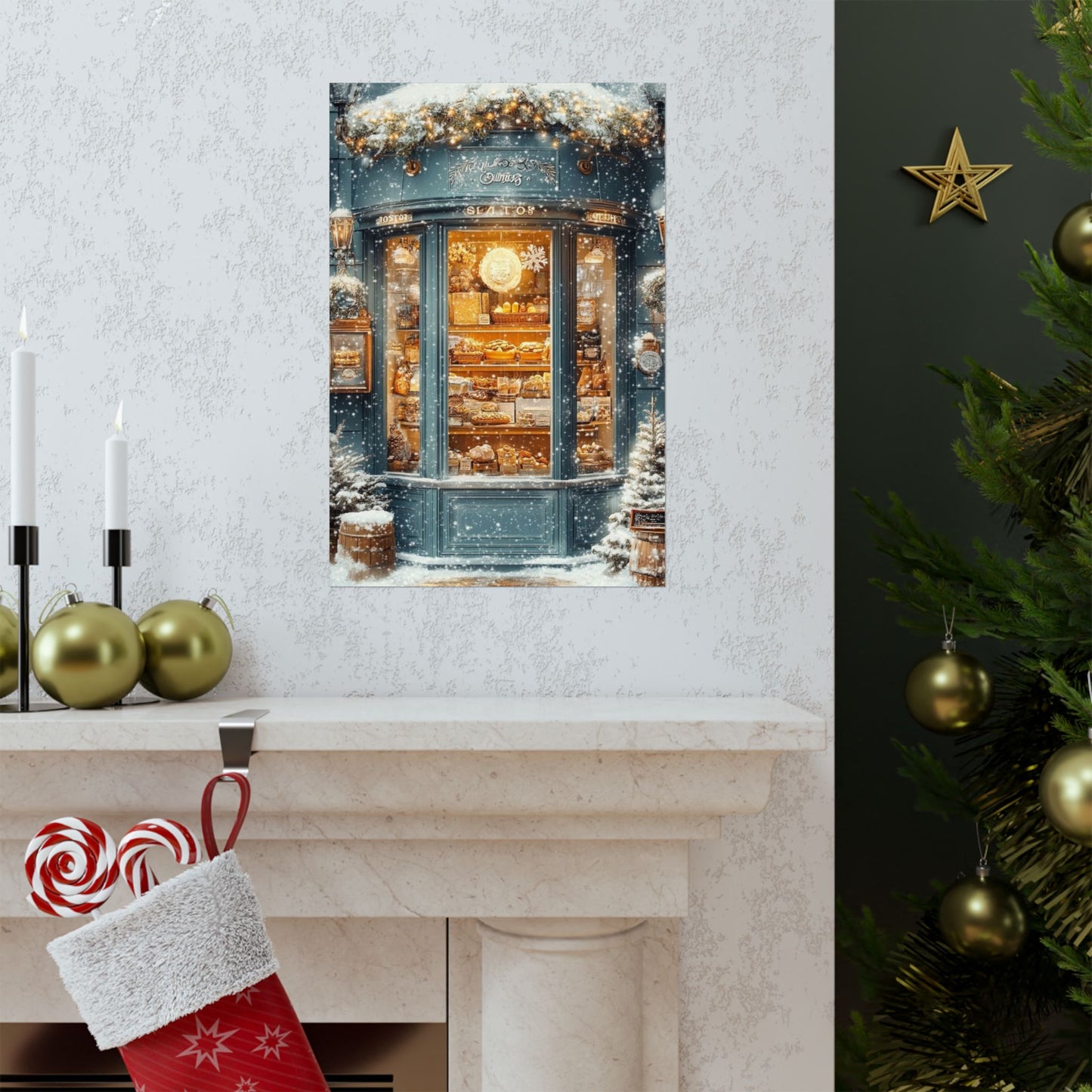 “Sugar & Snowflakes Bakery”- Matte Canvas Poster