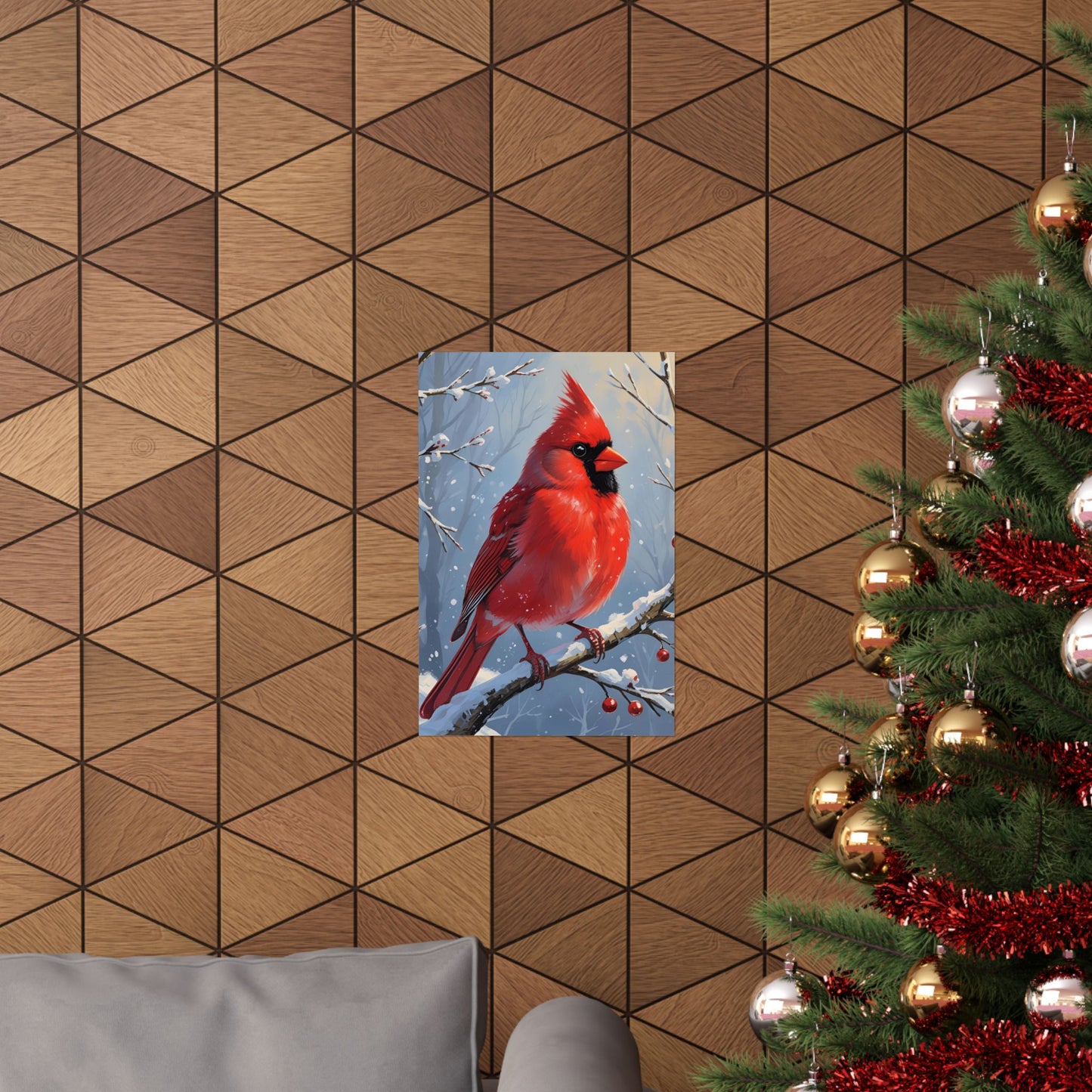“Cardinal of Christmas” - Matte Canvas Poster