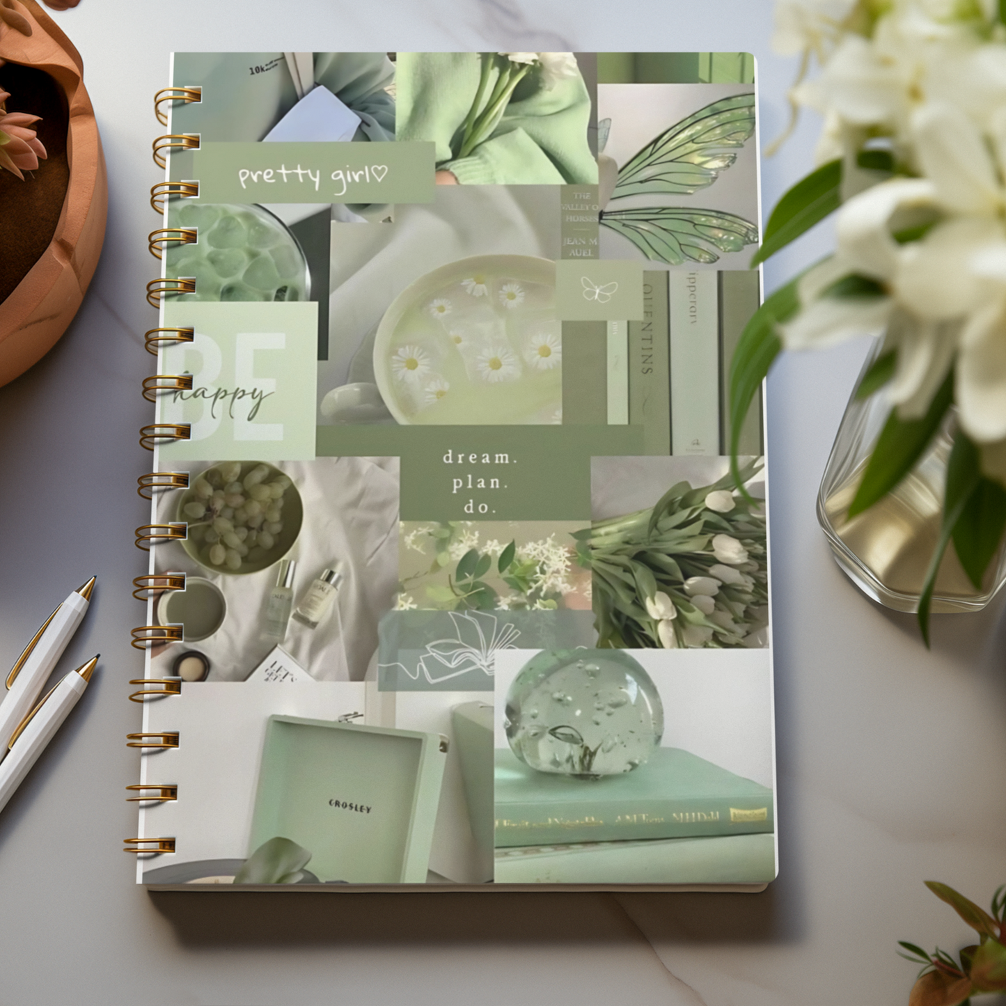 Woodland Wonder Chic Green Spiral Notebook