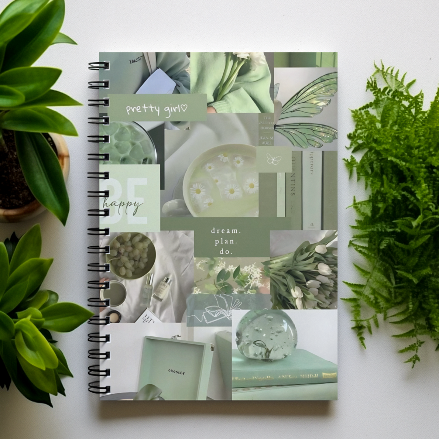 Woodland Wonder Chic Green Spiral Notebook