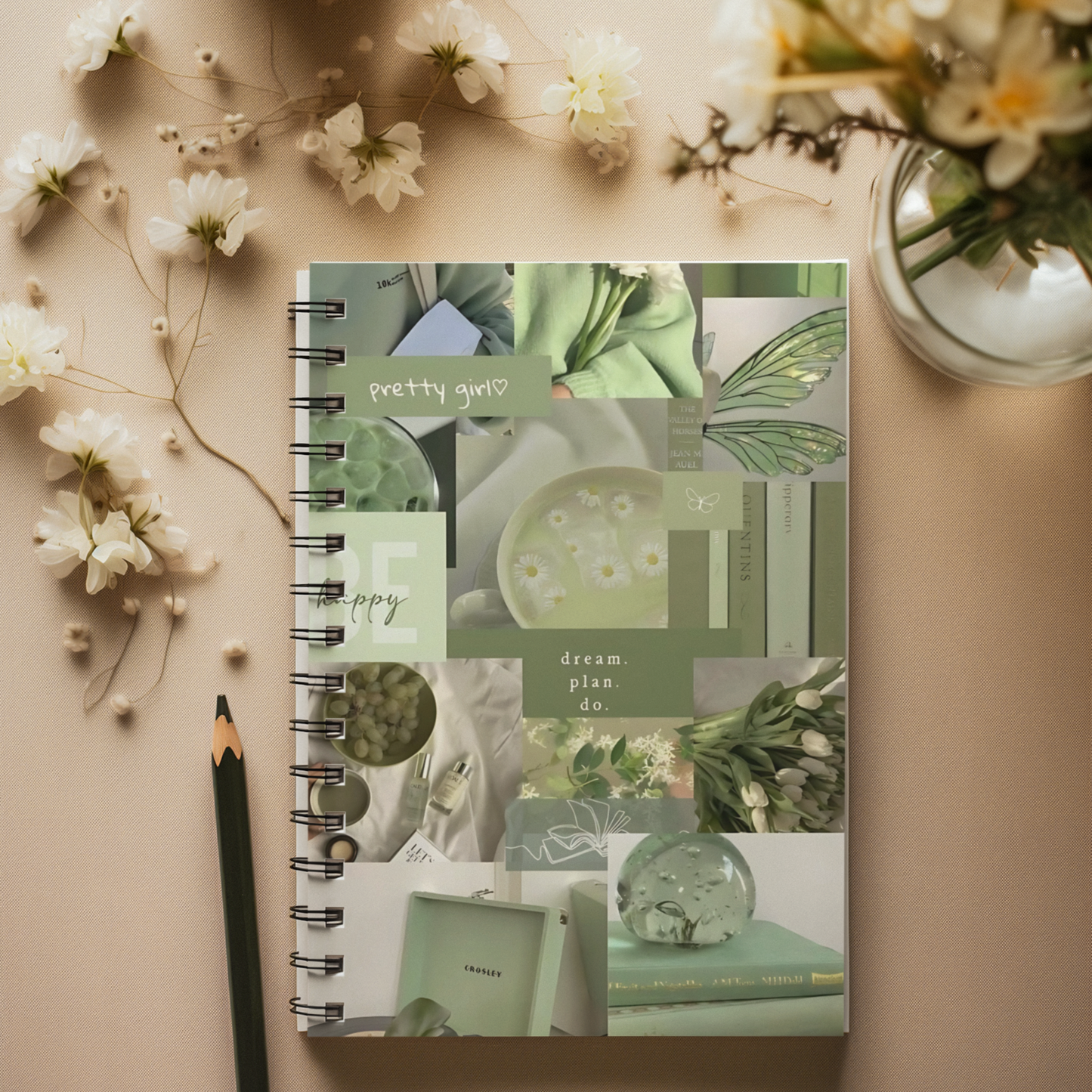 Woodland Wonder Chic Green Spiral Notebook