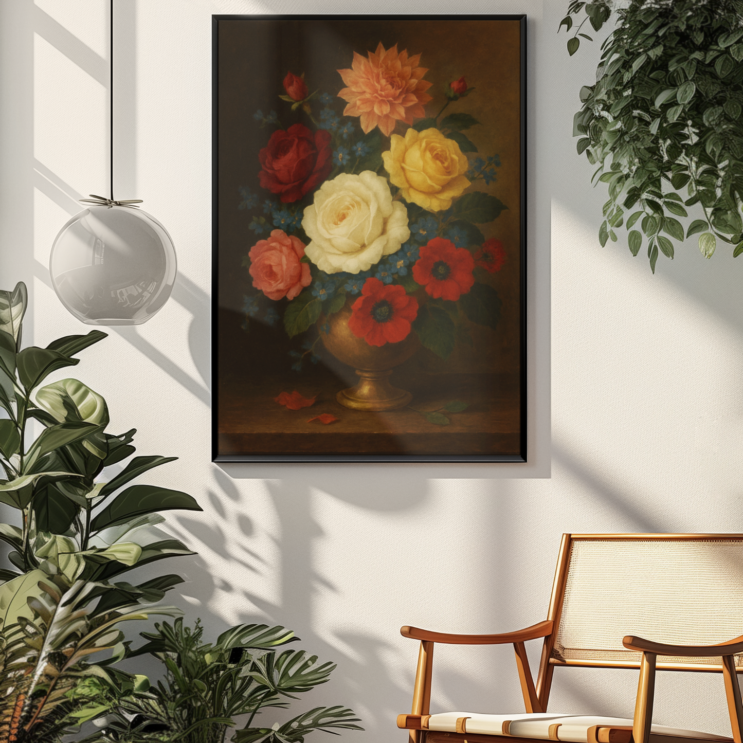 Vintage Floral Bouquet Satin Art Poster