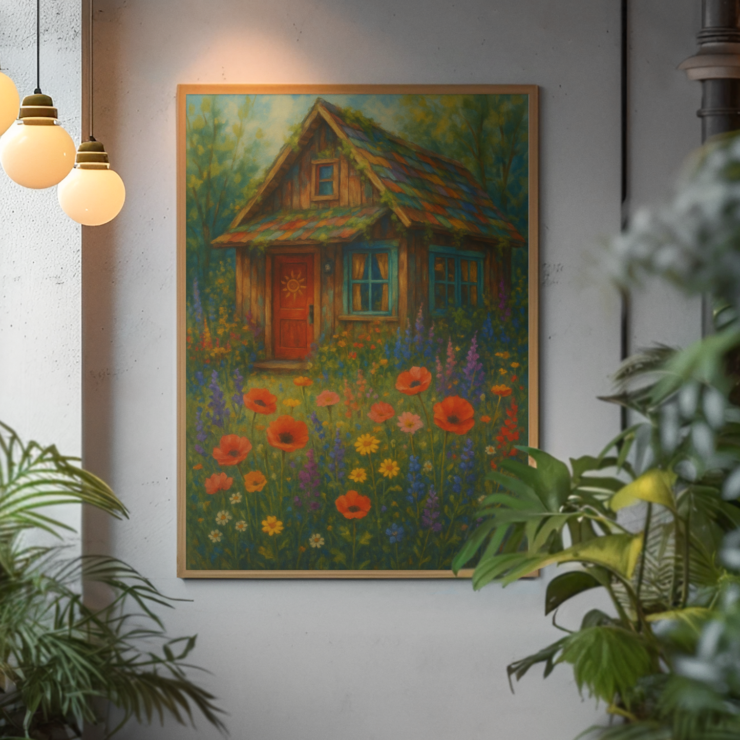 Charming Floral Cottage Satin Poster