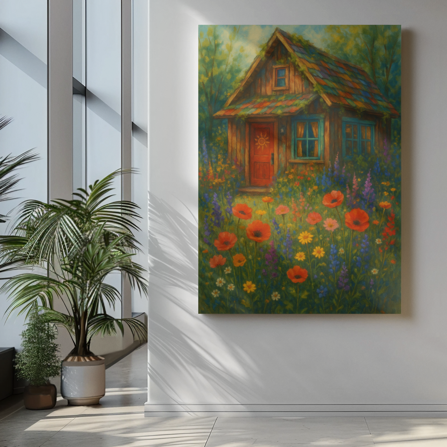 Charming Floral Cottage Satin Poster