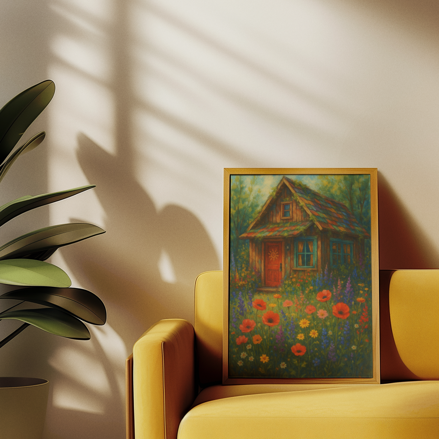 Charming Floral Cottage Satin Poster