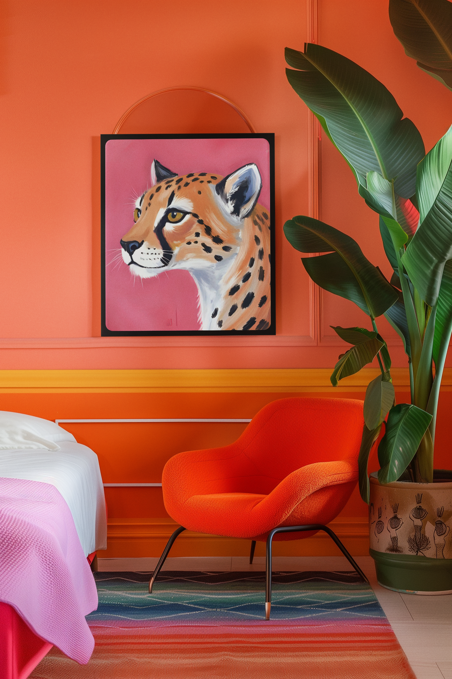 Stay Wild Pink Leopard Satin Poster