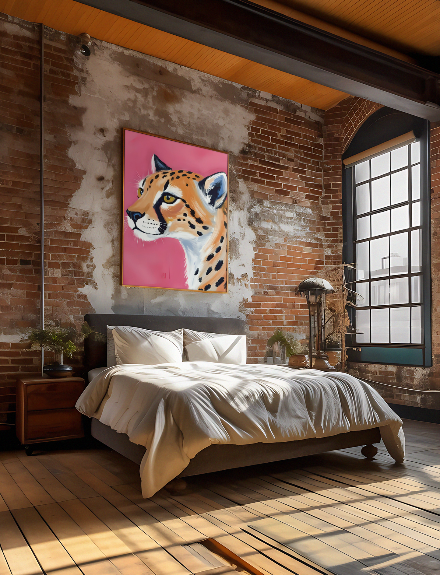 Stay Wild Pink Leopard Satin Poster