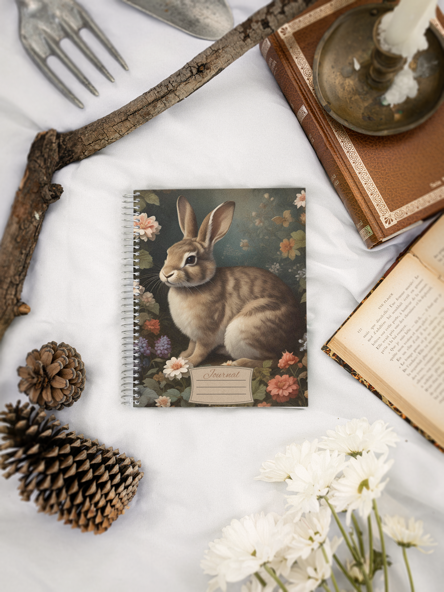 “Berries & Bunny Tales” - Rabbit Spiral Notebook