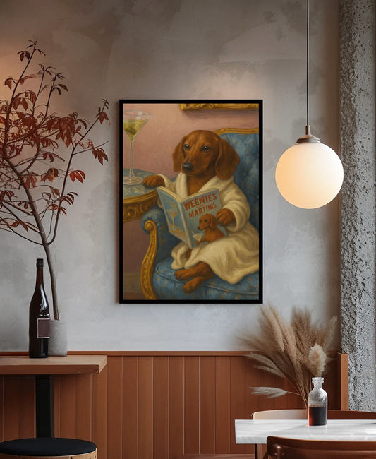 Weenies & Martinis - Dachshund Satin Poster