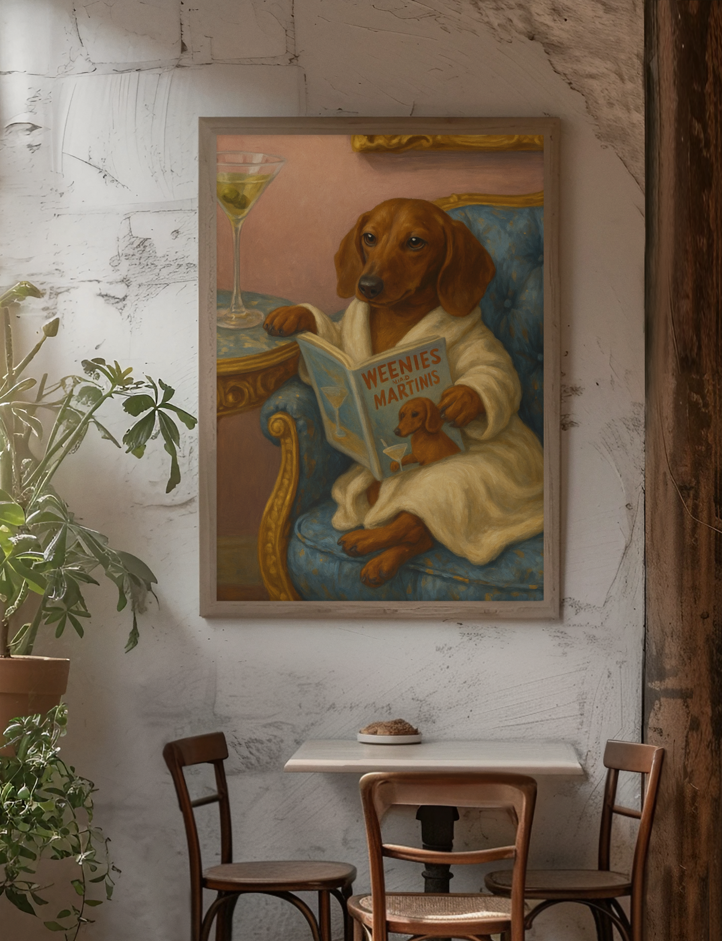 Weenies & Martinis - Dachshund Satin Poster